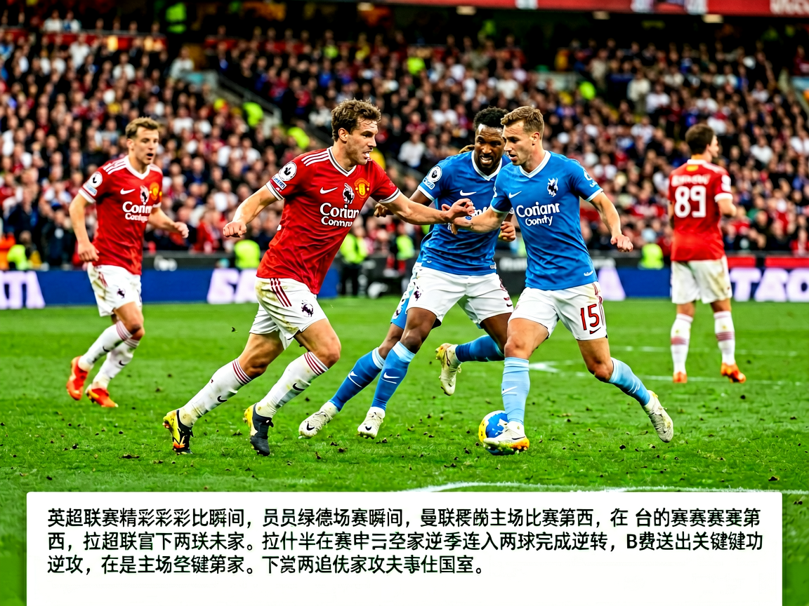 英超联赛精彩比赛瞬间，球员在绿茵场上激烈对抗